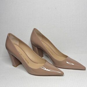 Stuart Weitzman Patent Leather Block-Heel Pumps Sz 8b